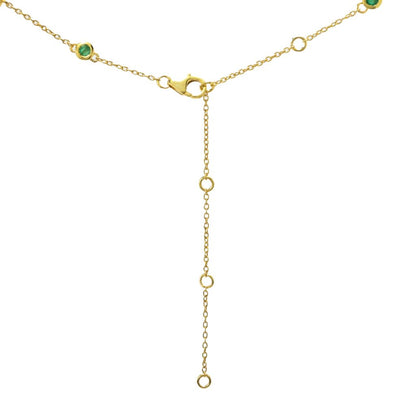 Cocci Collection 2.32ctw Brazilian Sakota Emerald & Zircon Station Necklace