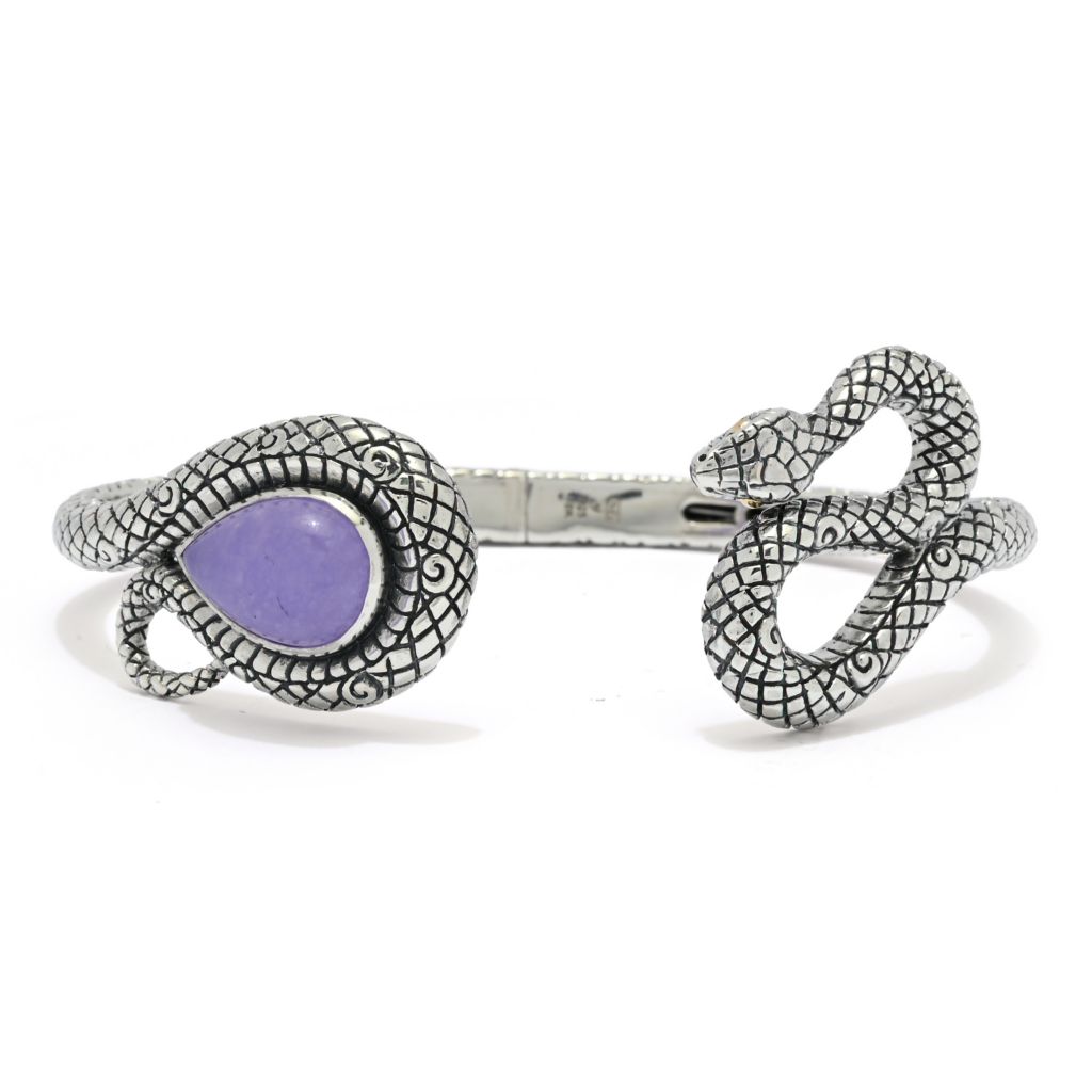 Artisan Silver by Samuel B. Choice of 14x10mm Gemstone Year of the Snake Bracelet