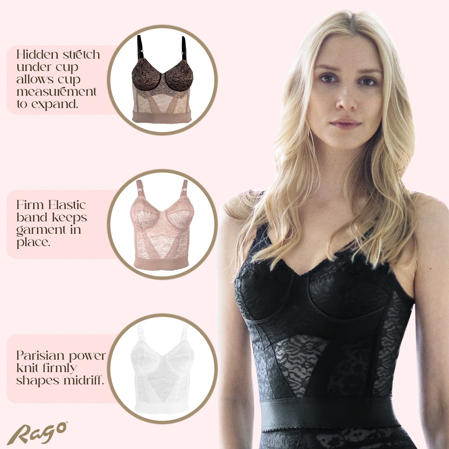 Longline Wireless Expandable Cup Bra | Rago