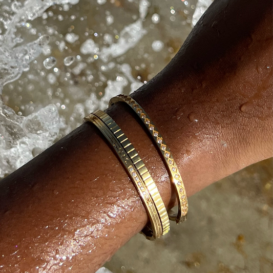 Kyle Bangle Bracelet | Gold and Silver