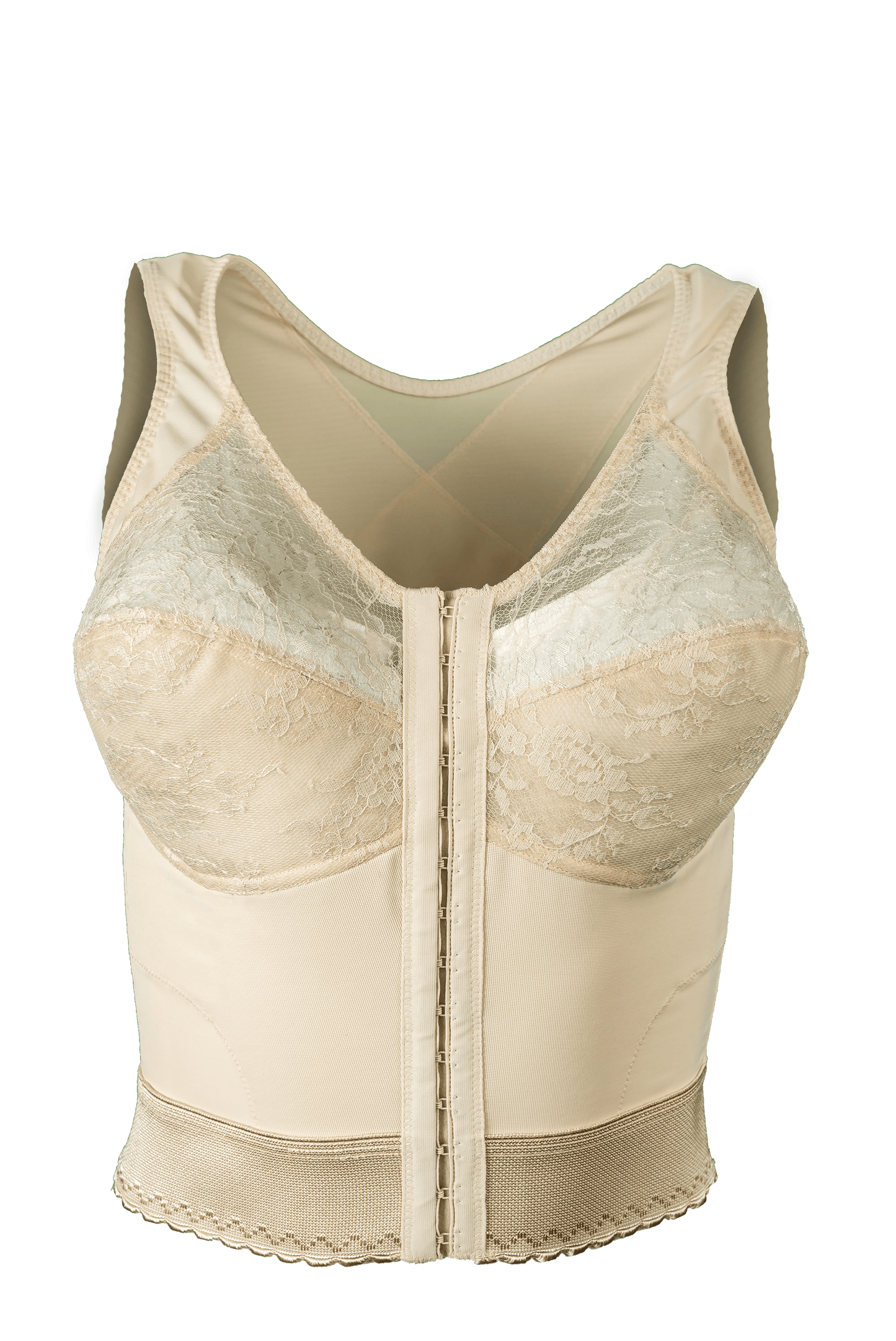 Front Closure Back Support Long Line Bra in Blush | Cortland Intimates