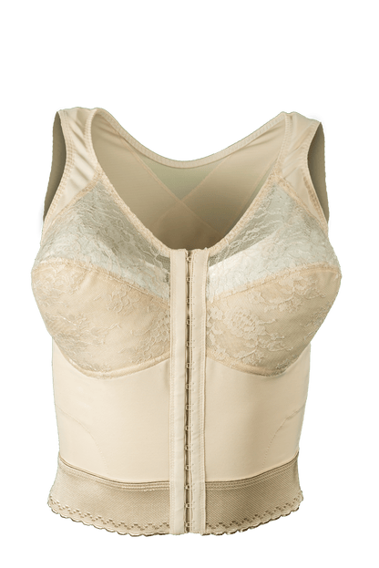 Front Closure Back Support Long Line Bra in Blush | Cortland Intimates