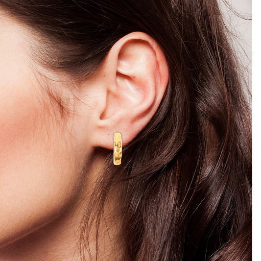 Blakely Hammered Mini Hoop Earring