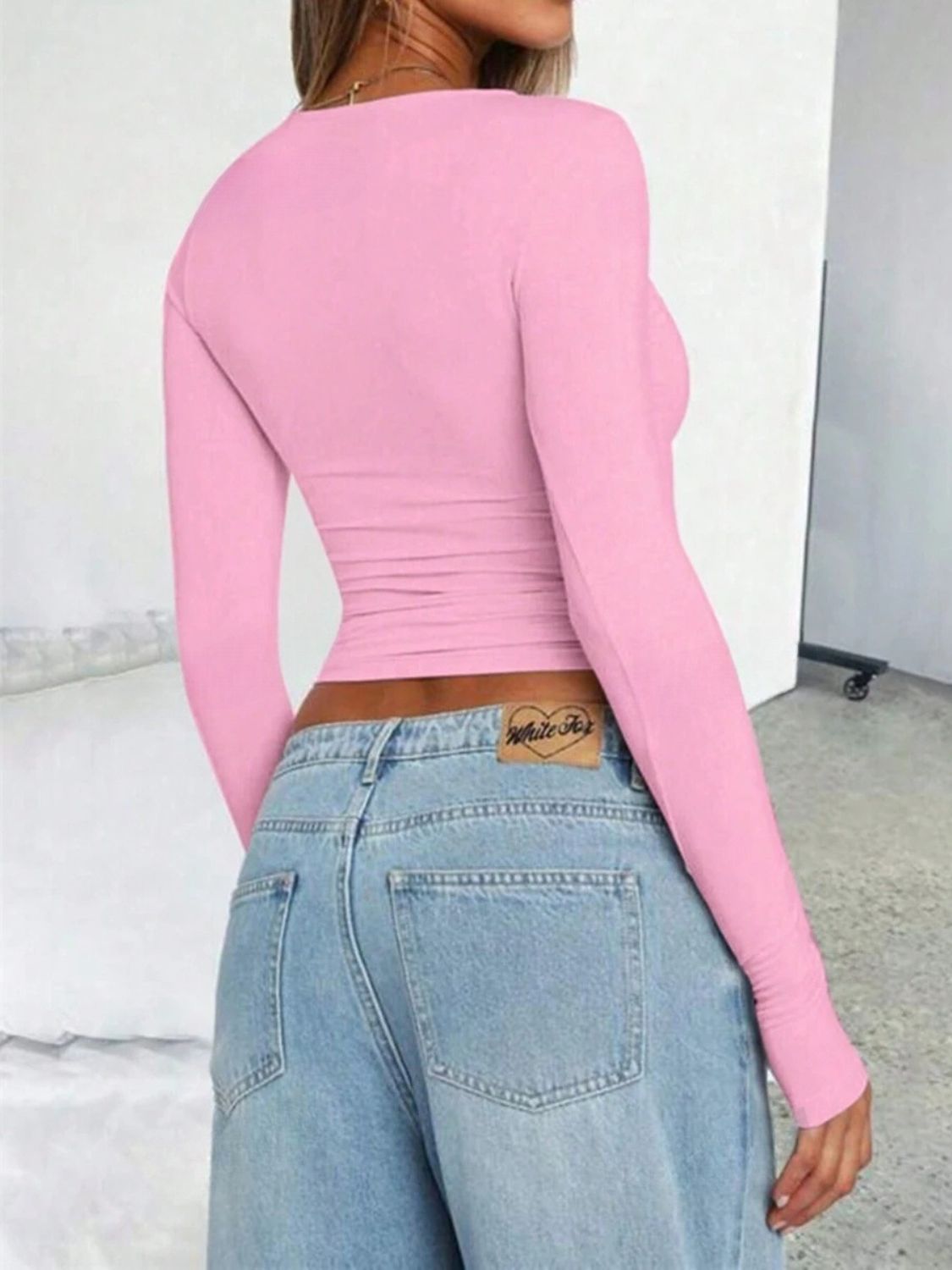 Solid Color Round Neck Long Sleeve T-Shirt | 8 Colors | Poundton