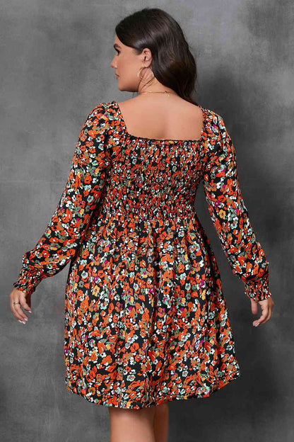 SOLD OUT Rebel 60's Plus Size Floral Mini Dress in Multicolor