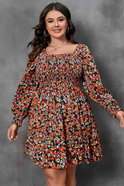 SOLD OUT Rebel 60's Plus Size Floral Mini Dress in Multicolor